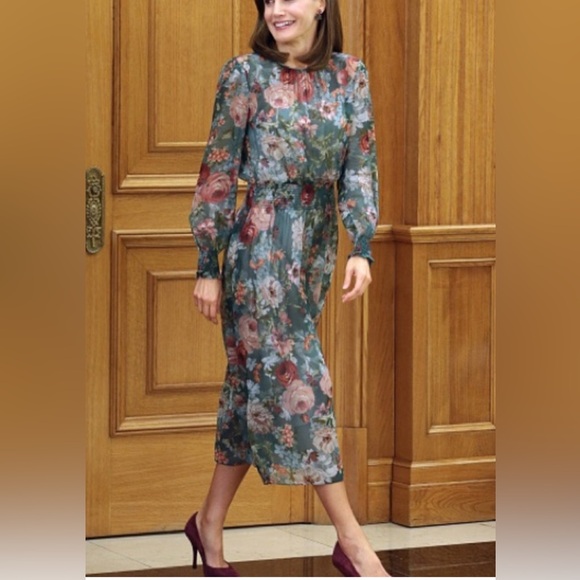 Zara Multicolor Floral Long Sleeve Dress - Picture 4 of 14